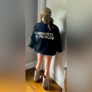 Oversized custom jean jacket made for the Morgan Wallen concert.